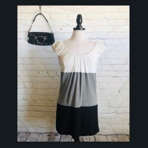 BCBG MaxAzria modest cap sleeve striped dress